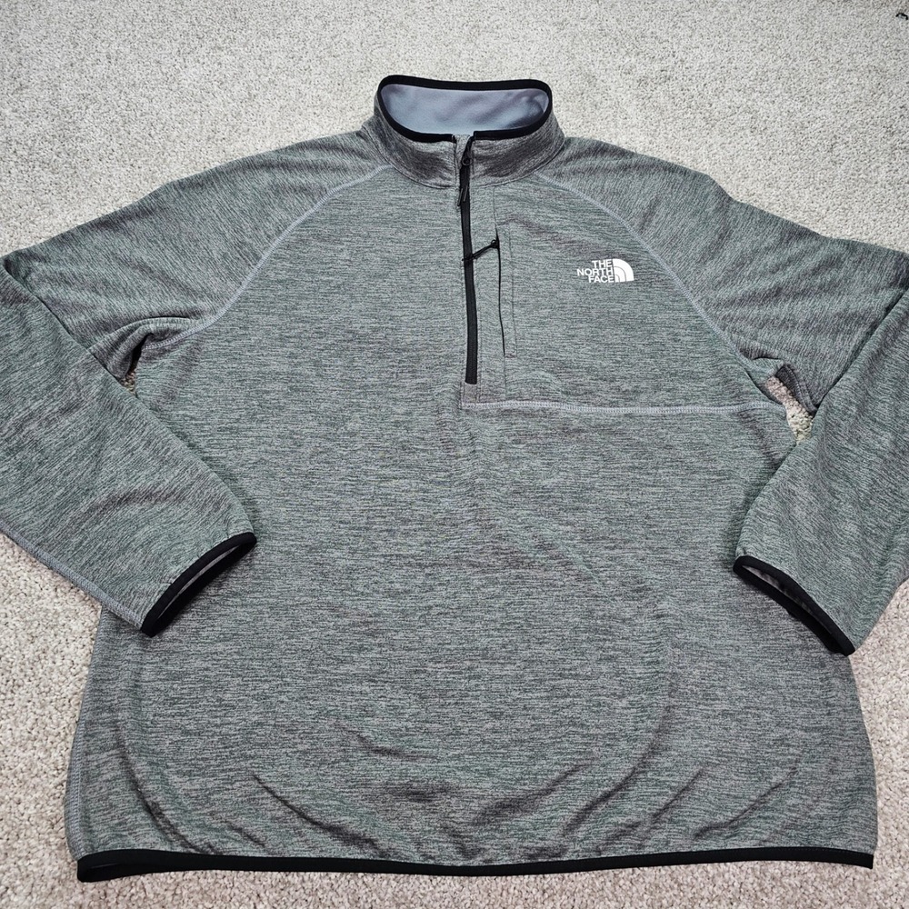 The North Face Canyonlands Mens XL Pullover Half Zip Gray Fleece Jacket Top - Picture 2 of 6